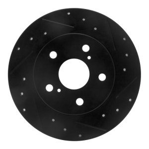 Pontiac Vibe Brake Rotor (1) - Rear Right - R1 Concepts - Drilled & Slotted - Black - `08-`18